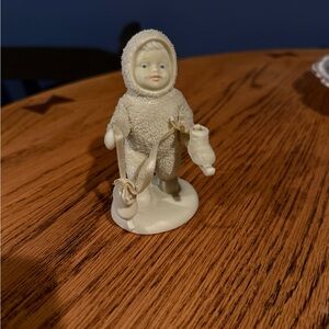 Vintage White Snow Baby Figurine Ceramic Porcelain